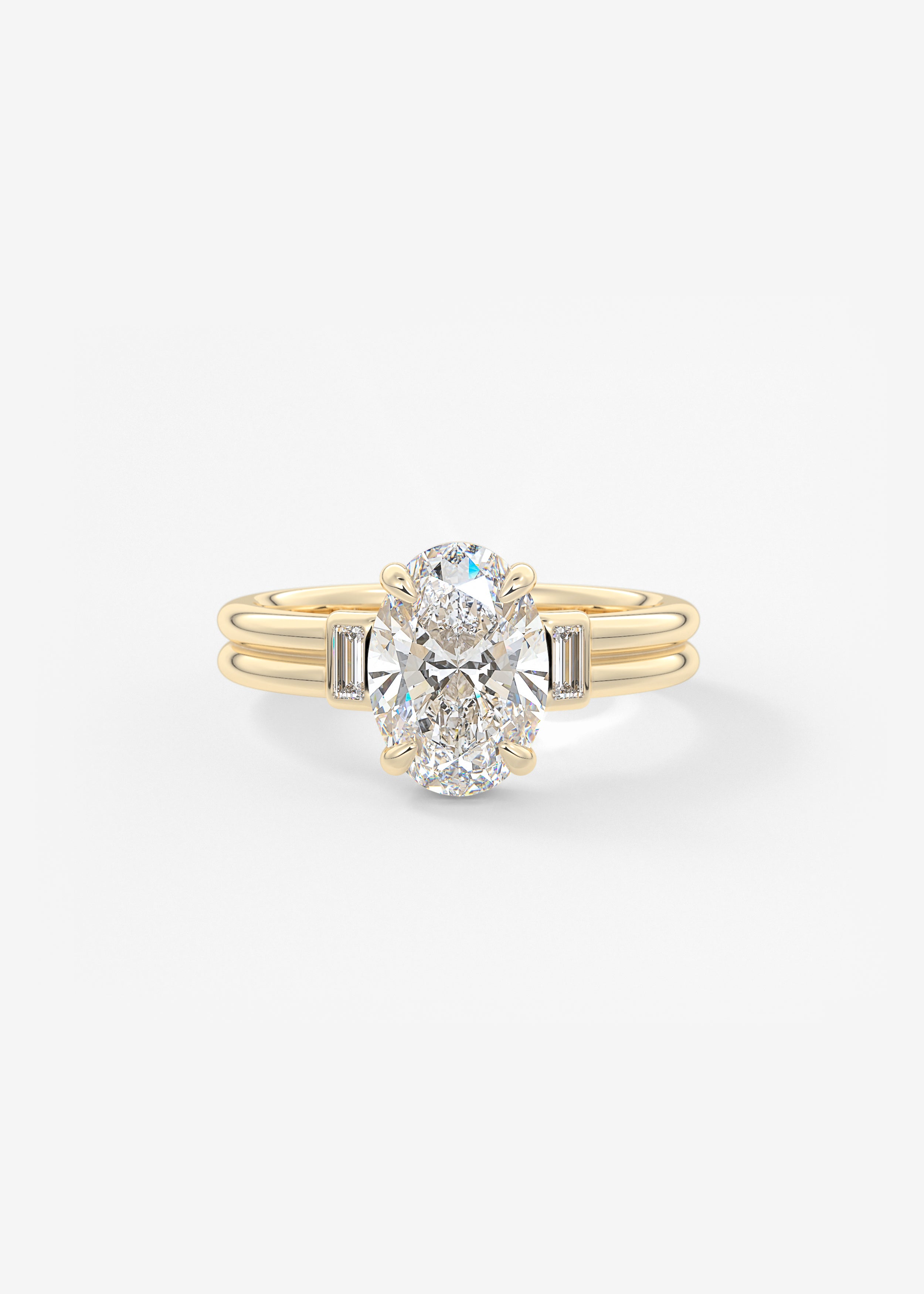 Oval Solitaire With Raised Basket Gallery Lab Grown Diamond Engagement Ring